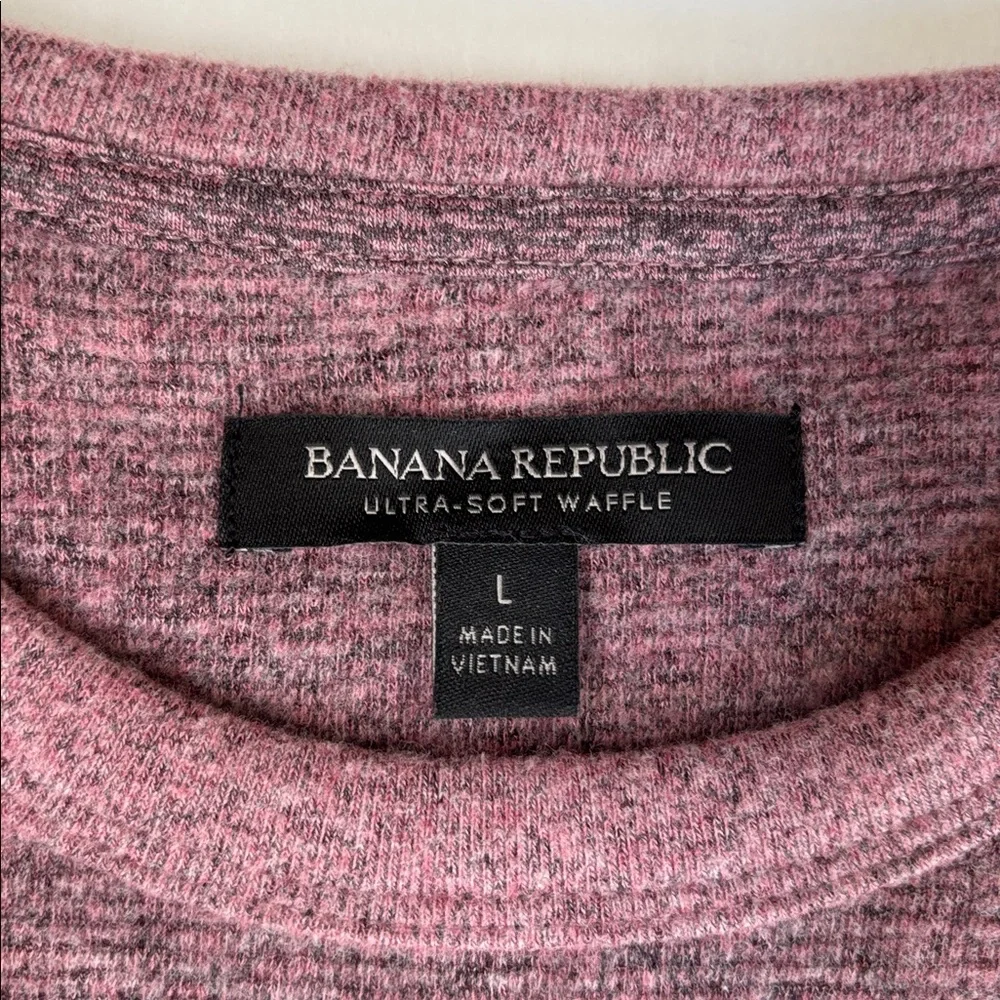 Banana Republic Ultra Soft Waffle Thermal Pullover‎ Heather Burgundy Mens Large